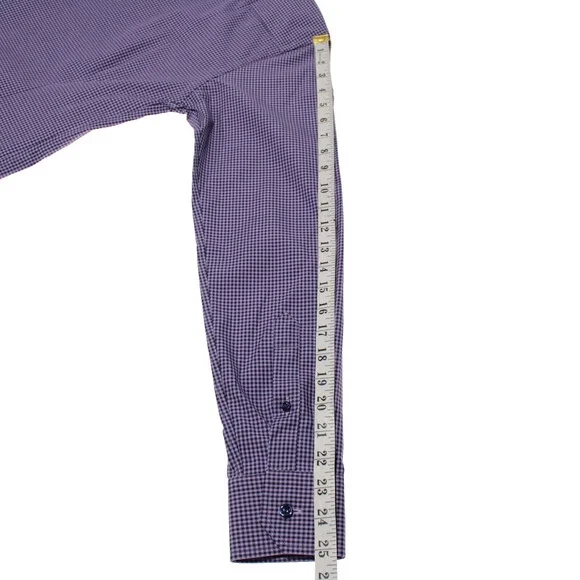 Eton NWT Casual Button Down Shirt Size 38 15 S Slim Fit in Purple/Blue Check